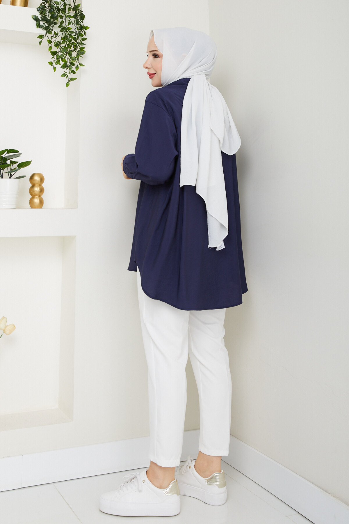 TEK CEP TENSEL GÖMLEK-LACİVERT