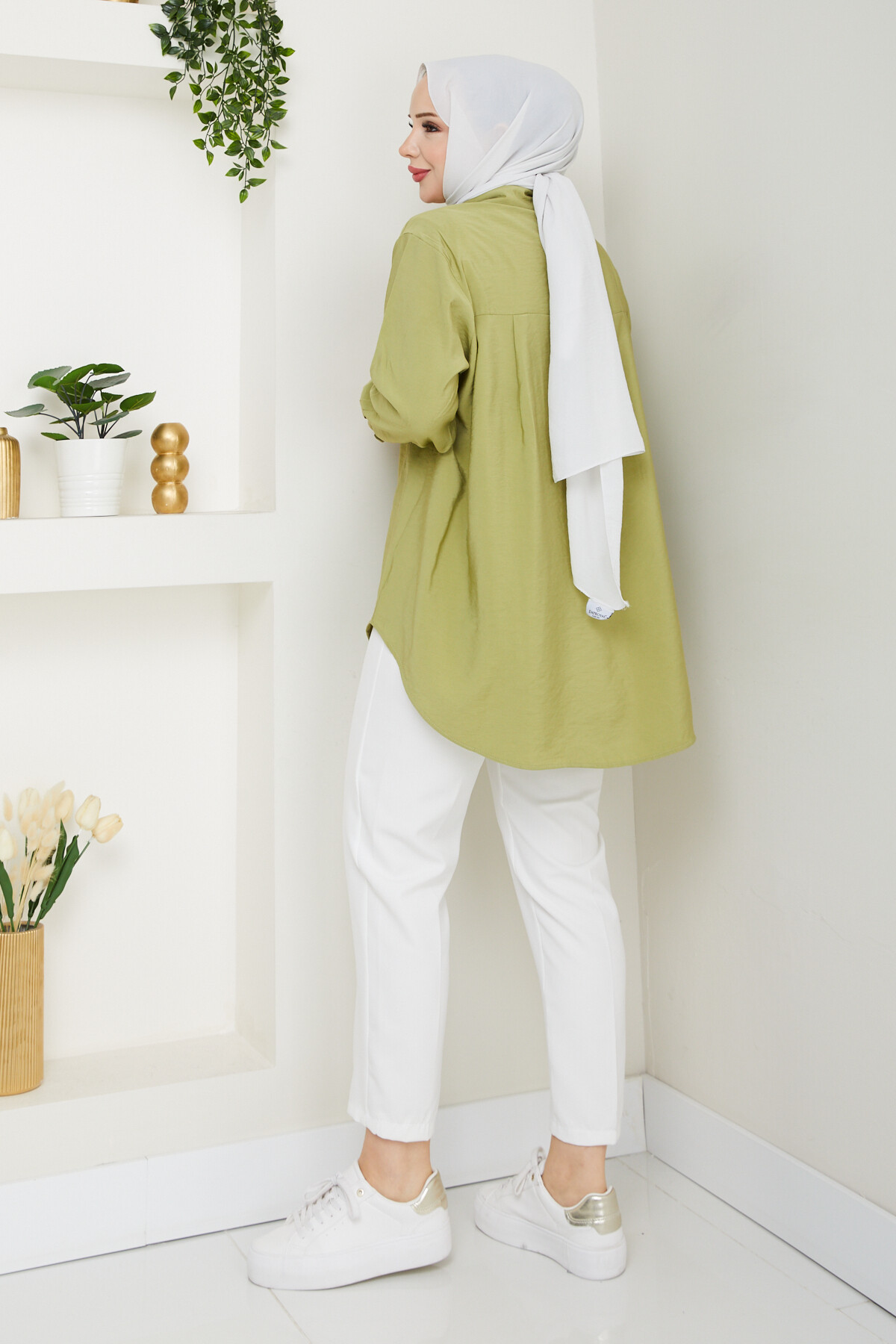 TEK CEP TENSEL GÖMLEK-YAĞ YEŞİLİ