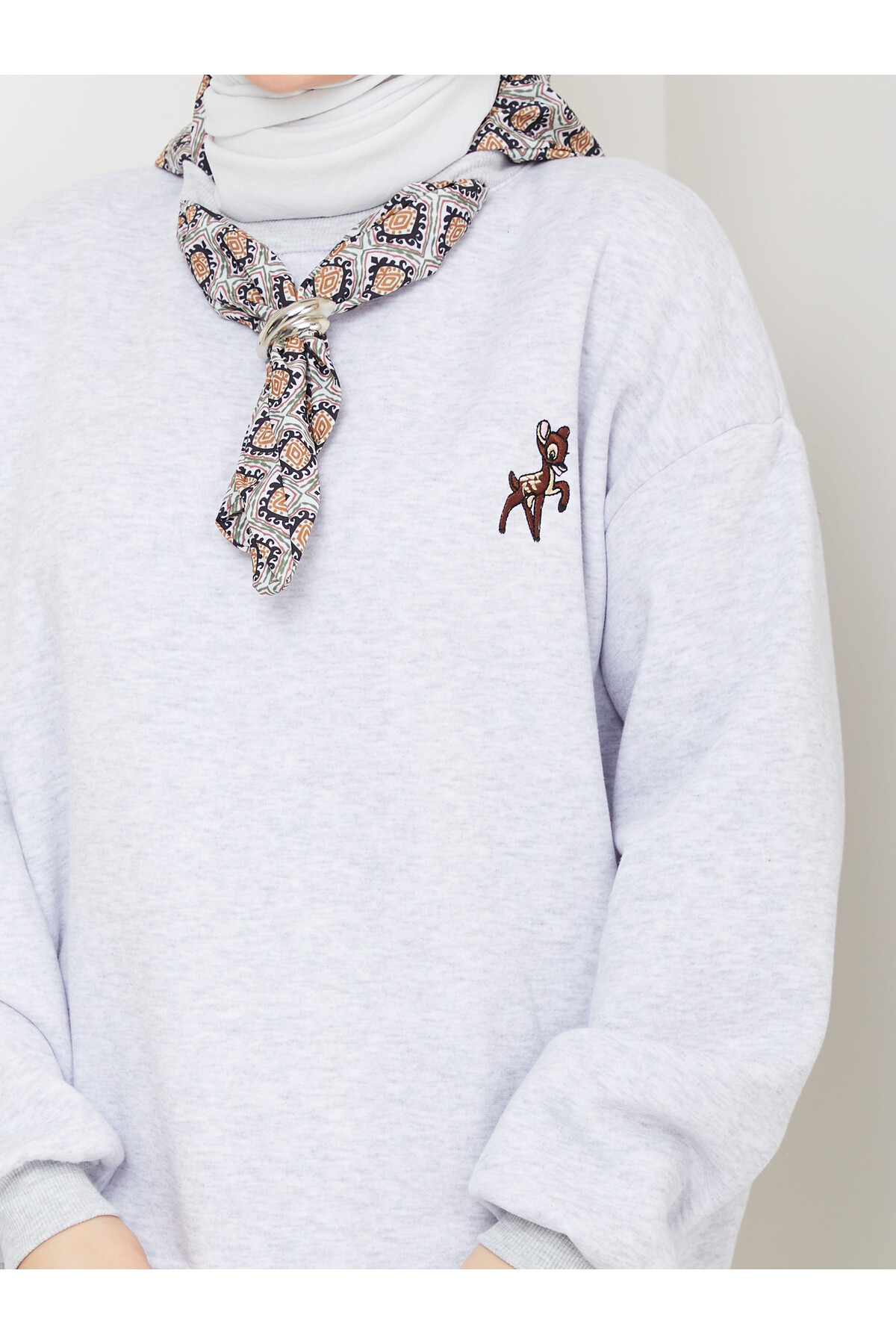 ÜÇ İP FUARLI SWEAT-GRİ