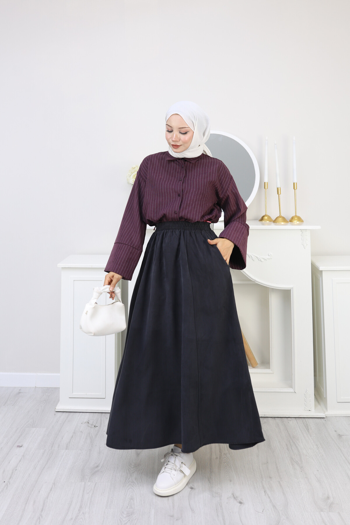 V BAKLAVA  DESEN HIRKA -GRİ