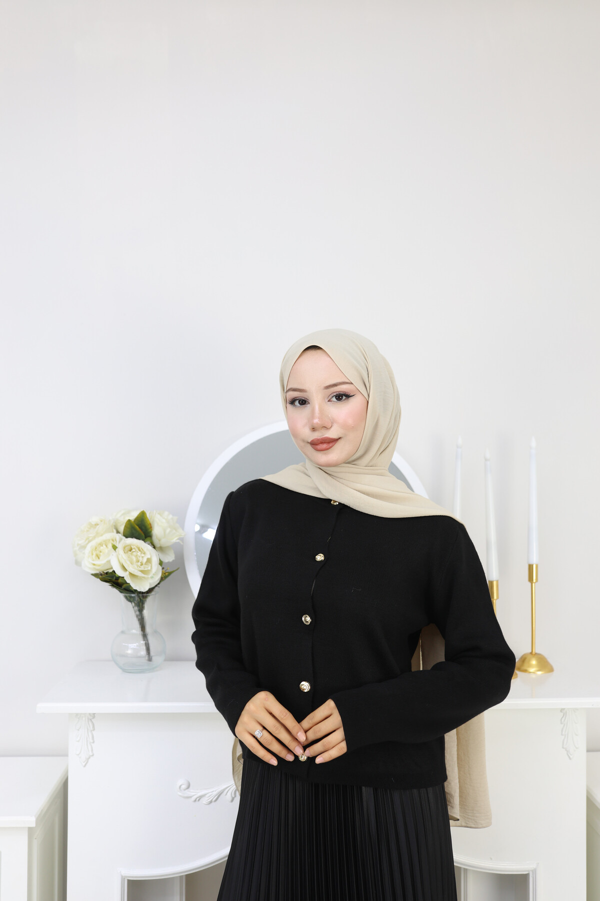 VNZ GOLD DÜĞME TRİKO HIRKA -SİYAH