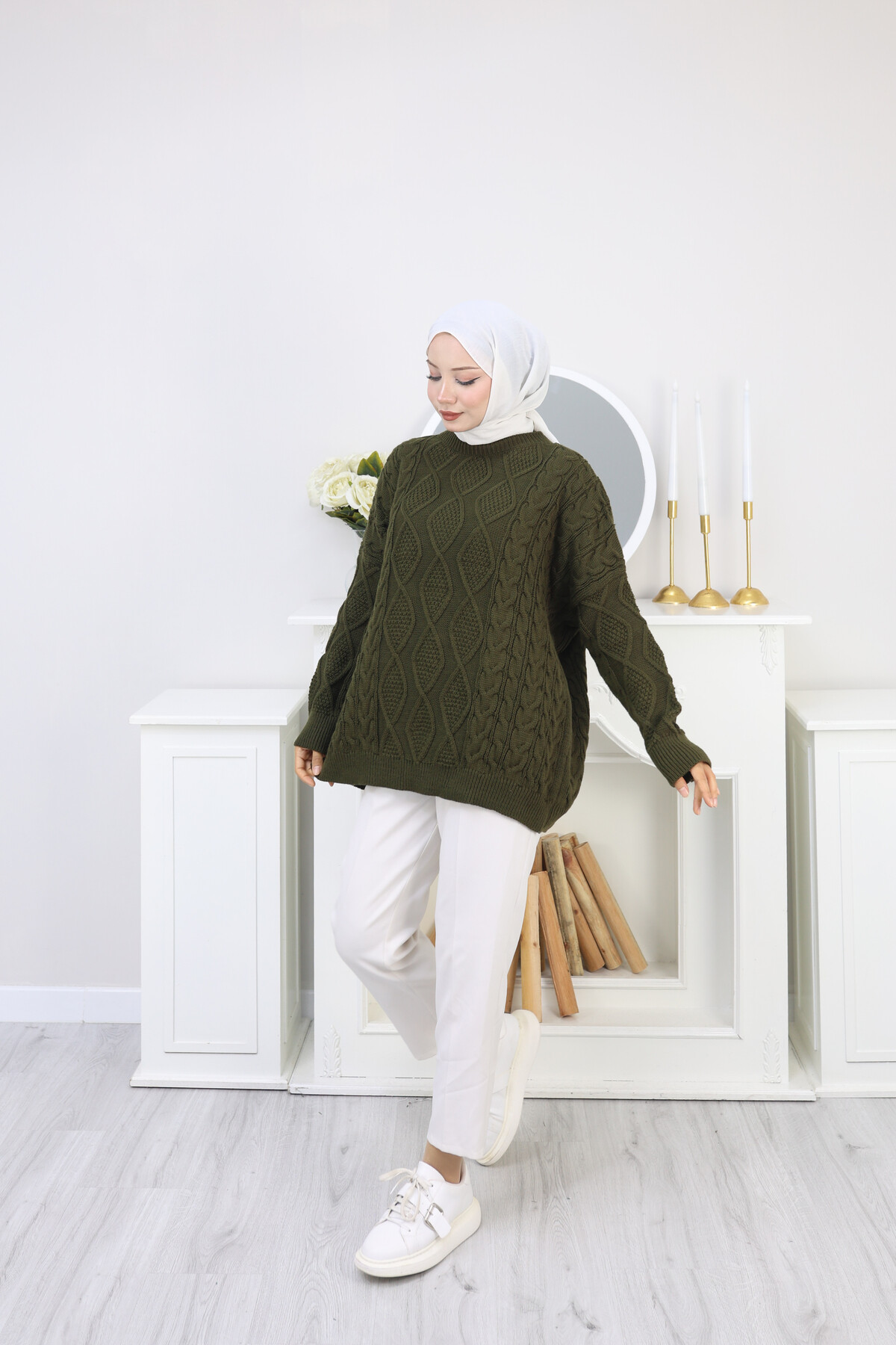 VNZ ÖRGÜLÜ TRİKO KAZAK-HAKİ