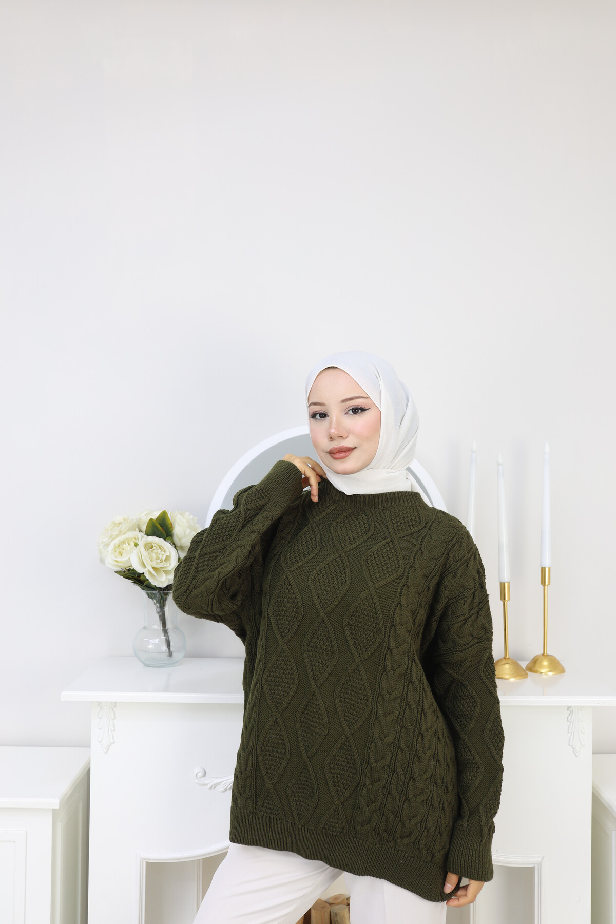 VNZ ÖRGÜLÜ TRİKO KAZAK-HAKİ