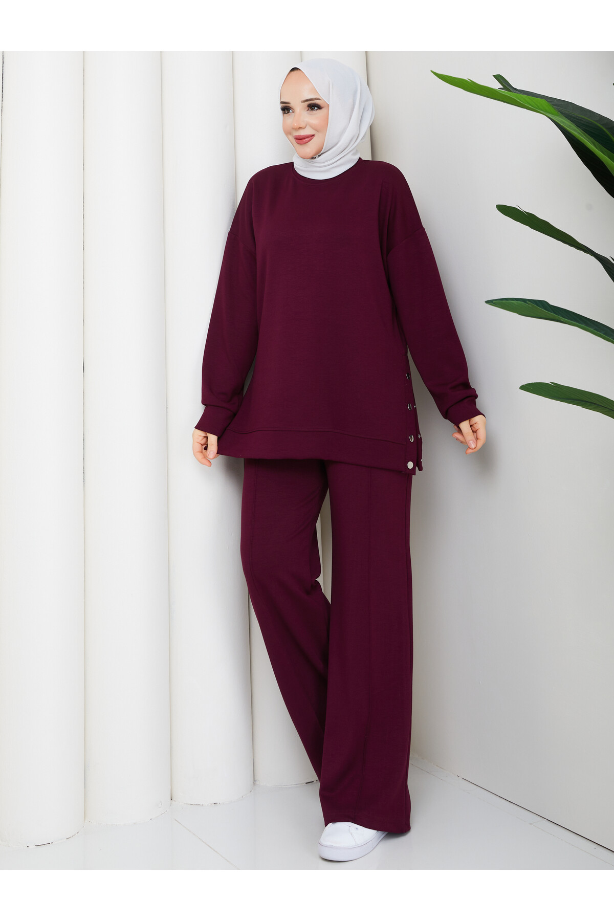 YANLARI ÇITÇITLI OYSHO TAKIM - BORDO