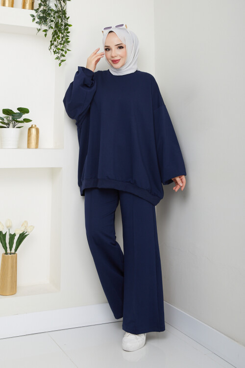 BALON KOL SWEAT TAKIM-LACİVERT