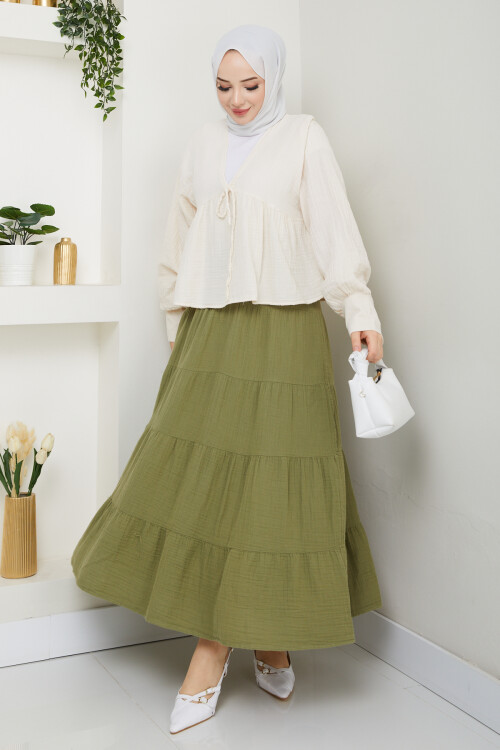 R MÜSLİN ETEK-HAKİ