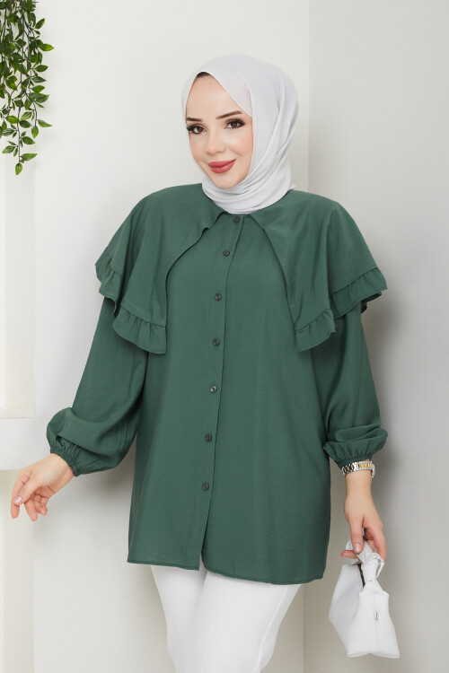 ŞAL YAKA TUNİK-YEŞİL