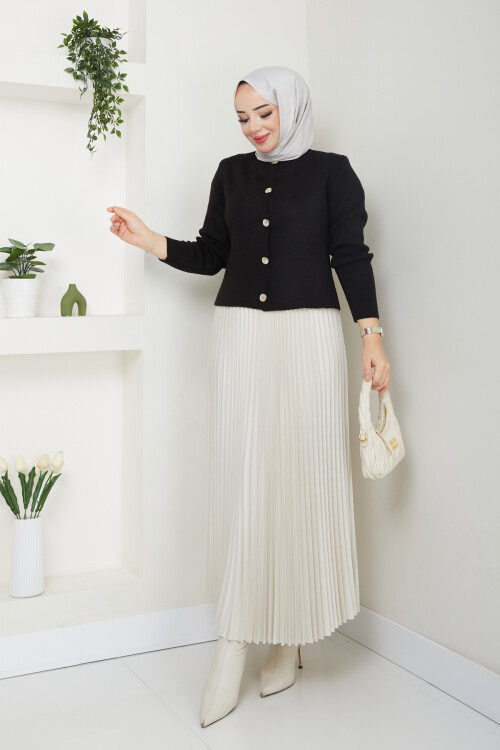 VNZ BASİC HIRKA ETEK KOMBİN-SİYAH