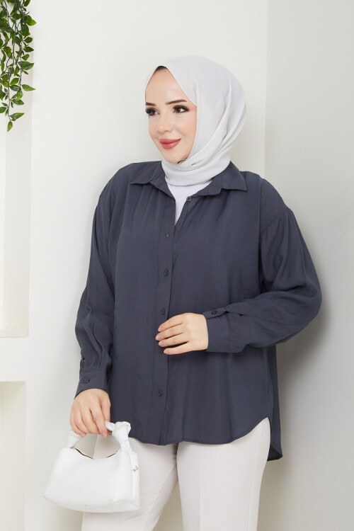 ZR MODEL TENSEL GÖMLEK-ANTRASİT