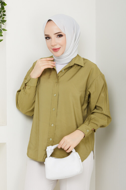 ZR MODEL TENSEL GÖMLEK-YEŞİL