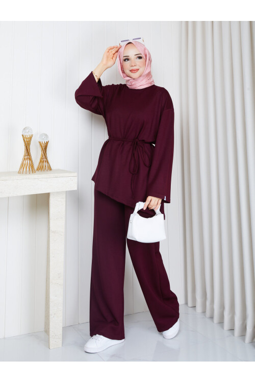 0006-Asimetrik Kesim Takım-Bordo