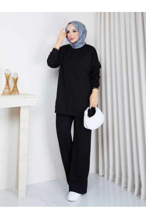 0601 Oval Kesim Oysho Kumaş İkili Takım – Siyah