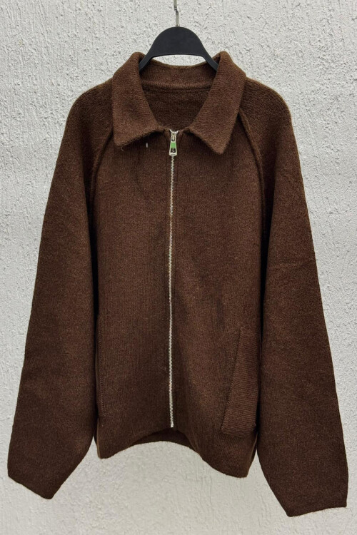 Fermuarlı Bogie Çeket Acı Kahve