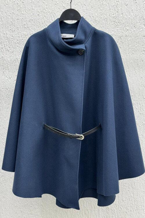 Kemerli Kaşe Panço Lacivert