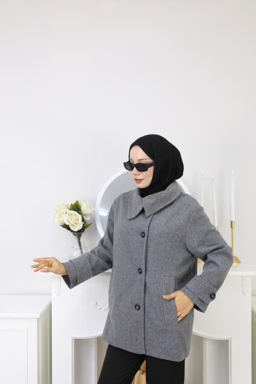 KRMT KAŞE KISA CEKET -GRİ