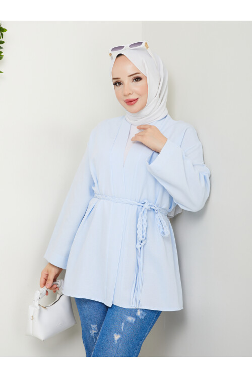 MİLANO KETEN KİMONO-BEBE MAVİ