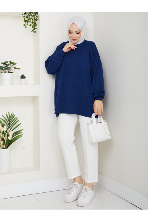 MY OVERSİZE DÜZ SWEAT -LACİVERT