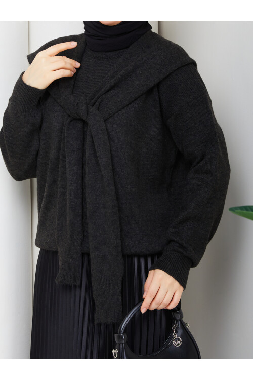 OMUZ ŞAL DETAY  KAZAK -FÜME