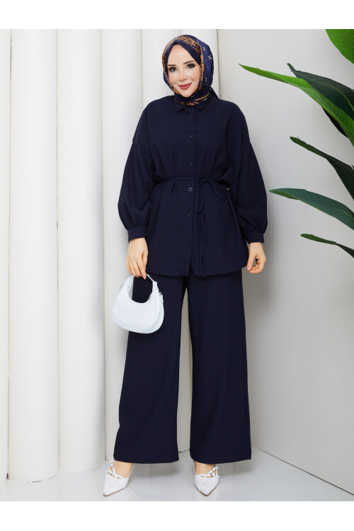 ÖNÜ PERVAZLI HELENA TAKIM - LACİVERT