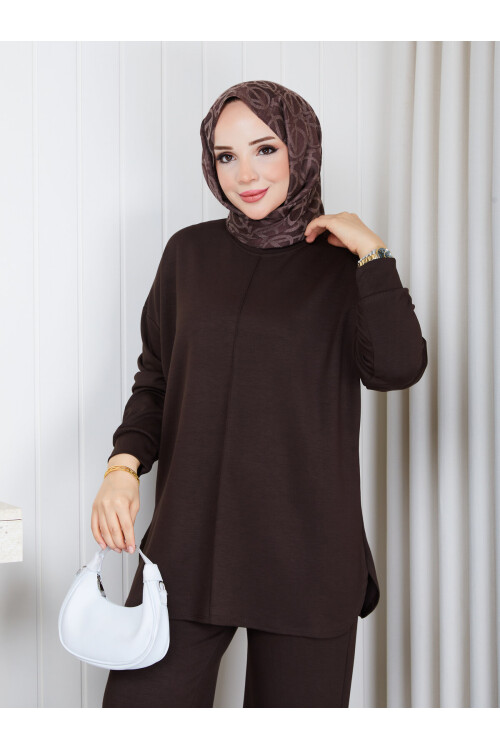 Oval Kesim Oysho Kumaş İkili Takım – Acıkahveb