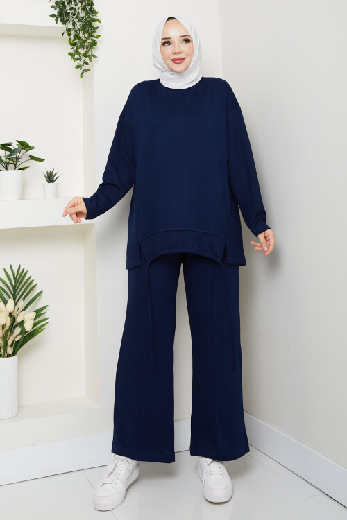 Oysho Biyeli Asimetrik Salaş Takım Lacivert