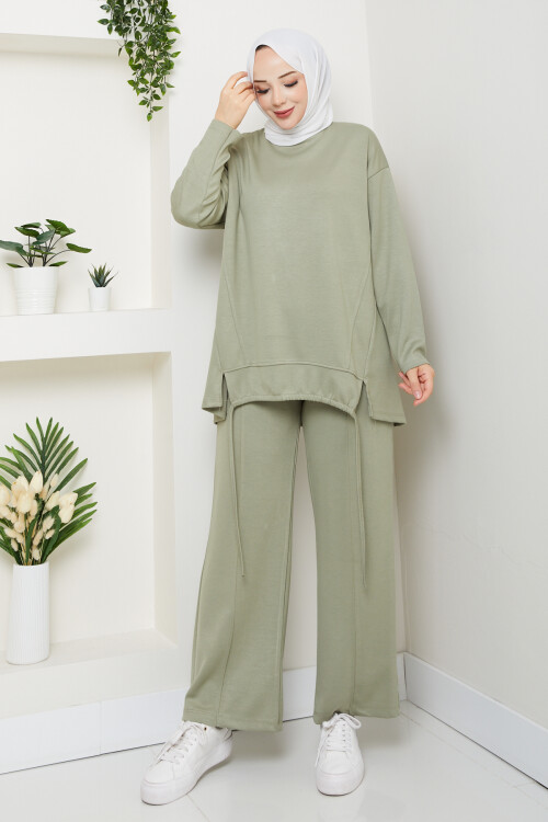Oysho Biyeli Asimetrik Salaş Takım Mint Yeşil