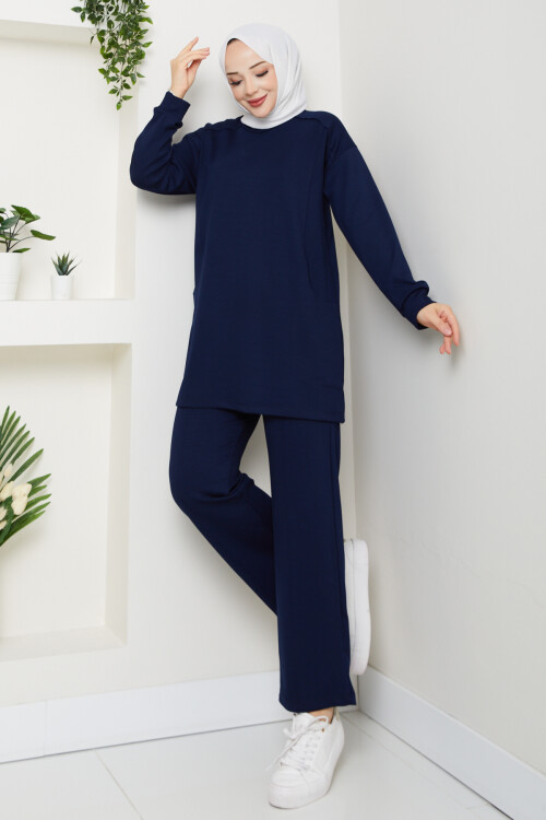 Oysho Naturel Dikişli Cepli Takım Lacivert