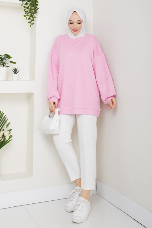 Oysho Oversize Beyzik Sweat Pembe