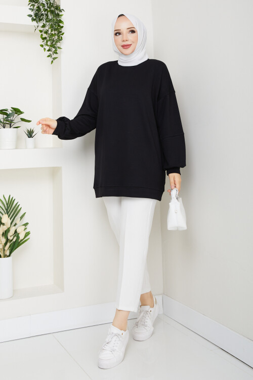 Oysho Oversize Beyzik Sweat Siyah