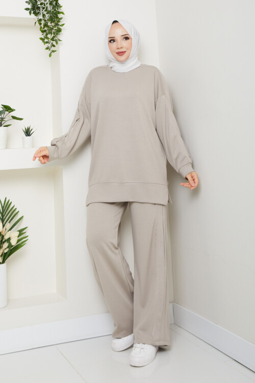 Oysho Pantolon Tuniği Garnili Takım Krem