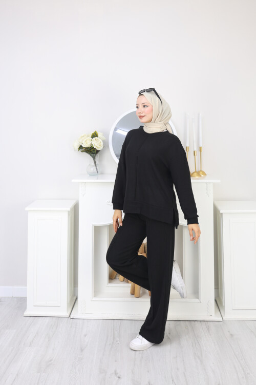 SELANİK ÇIMA DETAY TAKIM -SİYAH