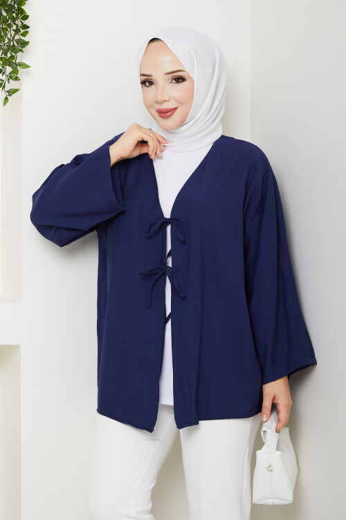 SMY BAĞLAMALI KİMONO-LACİVERT