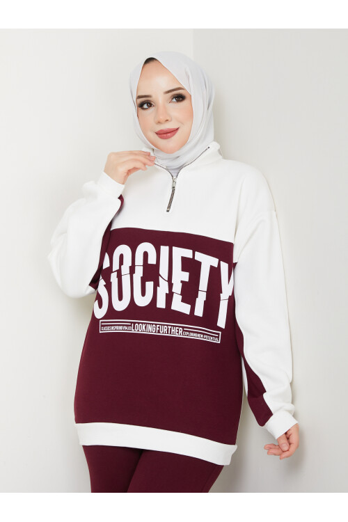 SOCIETY SWEAT -BORDO