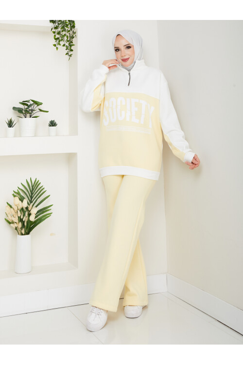 SOCIETY SWEAT EŞOFMAN KOMBİN -SARI
