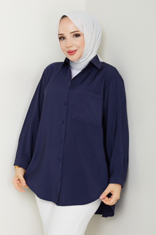 TEK CEP TENSEL GÖMLEK-LACİVERT