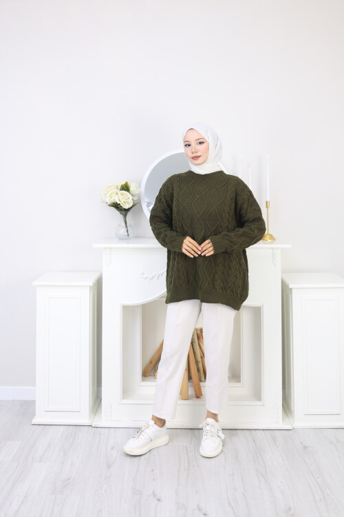 VNZ ÖRGÜLÜ TRİKO KAZAK-HAKİ