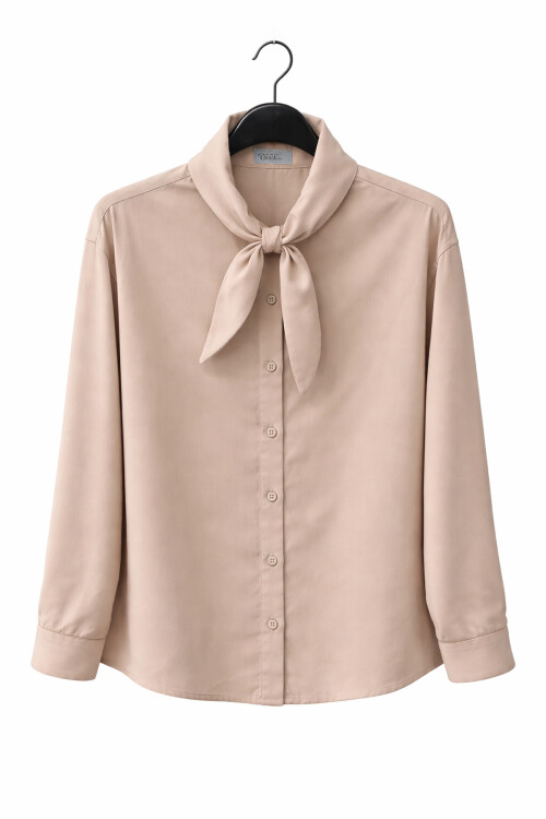 YAKA DETAYLI GÖMLEK - VİZON