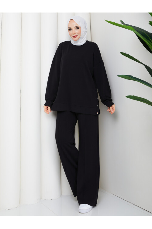 YANLARI ÇITÇITLI OYSHO TAKIM - SİYAH