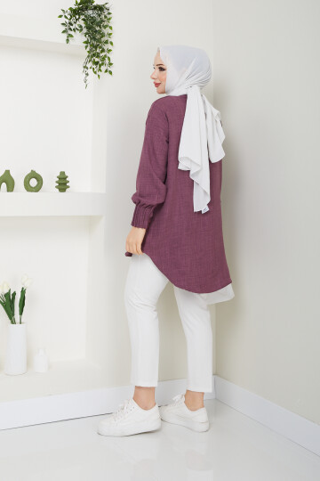 KOLLARI PENSLİ TUNİK- MÜRDÜM