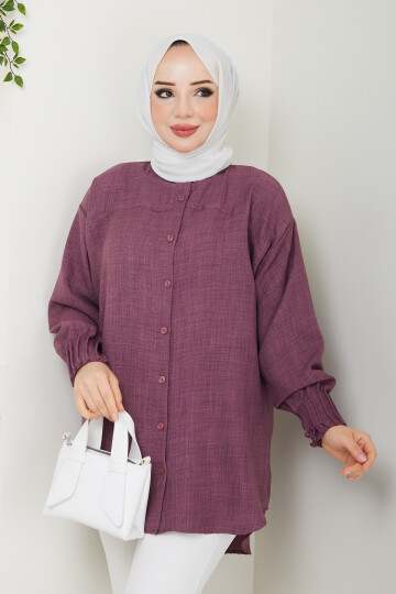 KOLLARI PENSLİ TUNİK- MÜRDÜM