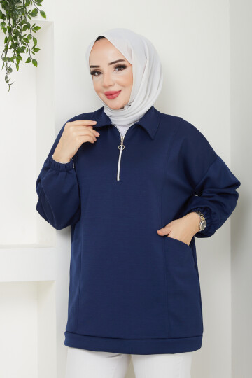 SMY CEPLİ SWEAT-LACİVERT