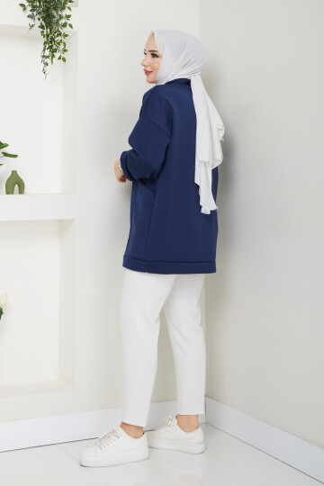 SMY CEPLİ SWEAT-LACİVERT