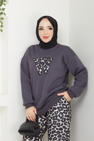 W NAKIŞLI LEOPAR TAKIM-FÜME