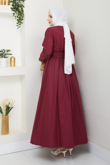 BLUZU BAĞLAMALI ETEKLİ ZARA TAKIM-BORDO
