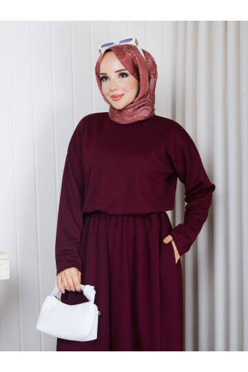 0101 Etek Pantolon Oysho Takım-Bordo