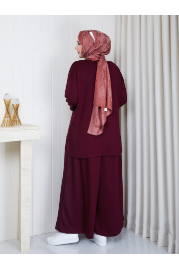 0101 Etek Pantolon Oysho Takım-Bordo