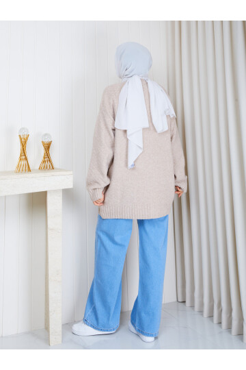 0965 Oversize Salaş Triko Kazak – Krem