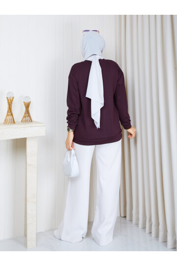 1113 Fermuar Detaylı Oversize Oysho Sweat-Mürdün