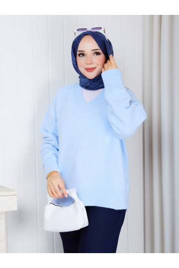 1235 V Yaka Basic Triko Kazak – Bebe Mavisi
