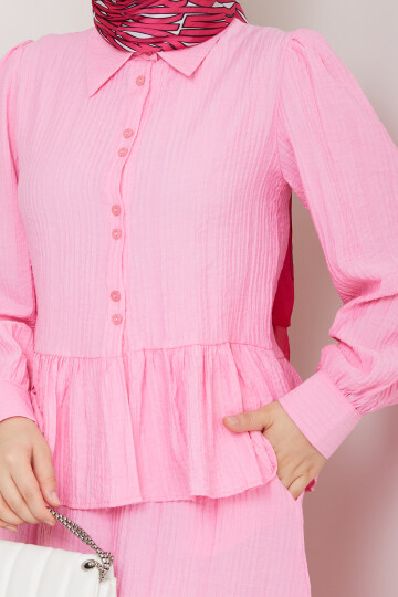 ADELYA FIRFIRLI ETEKLİ TAKIM-PEMBE